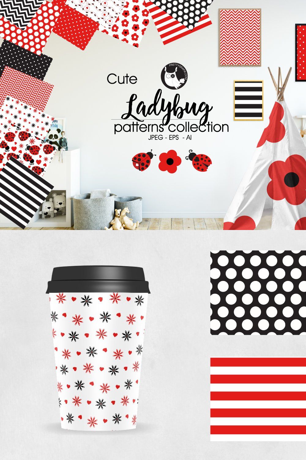 LADYBUG Pattern collection pinterest preview image.
