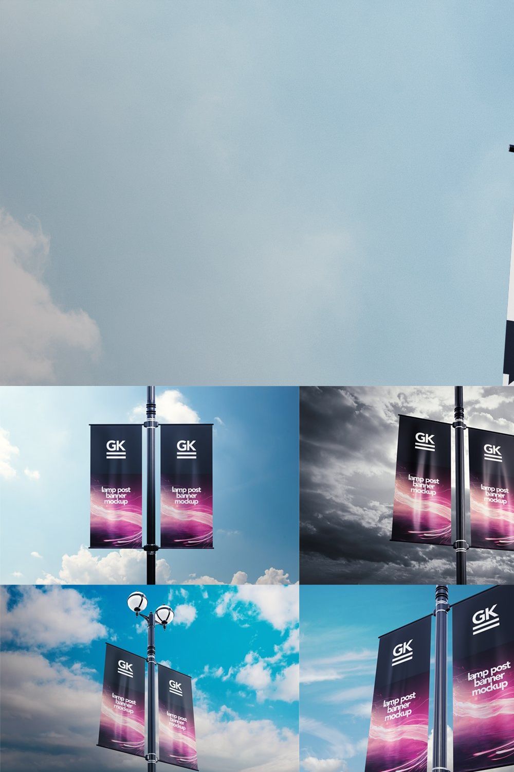 Lamp Post Banner Mock-up pinterest preview image.