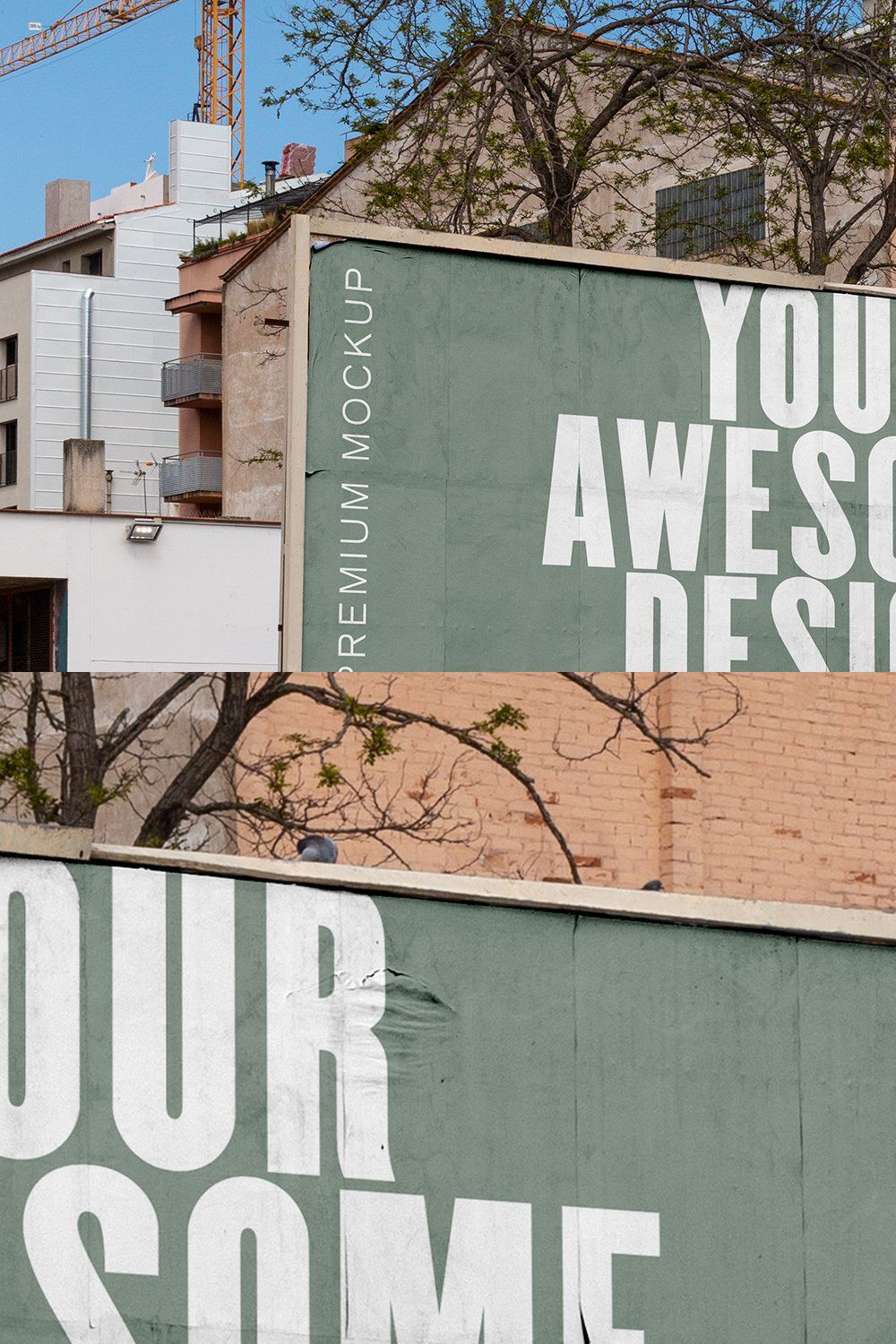 Landscape Paper Billboard Mockup pinterest preview image.