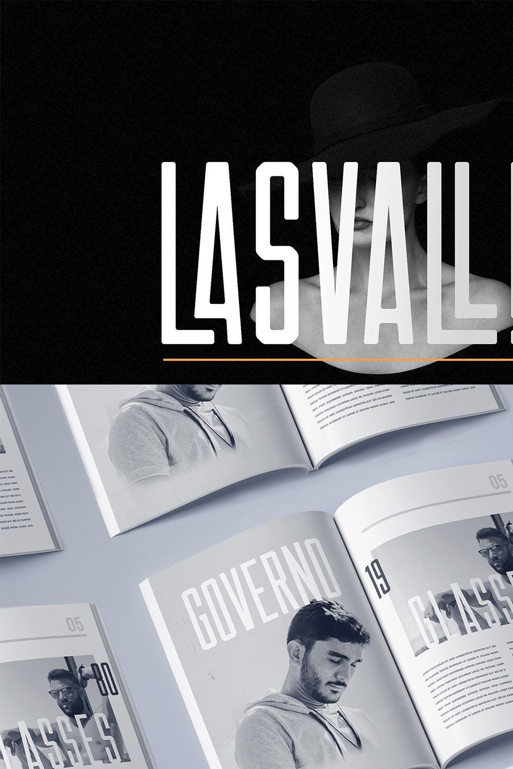Las Valles Ultra Condensed Typeface pinterest preview image.