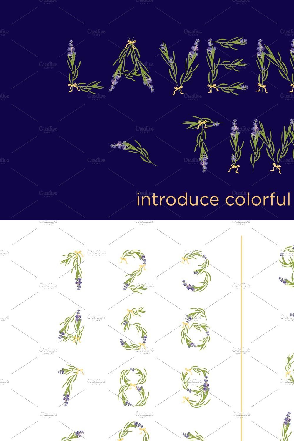 LAVENDER-TIME-Color font pinterest preview image.