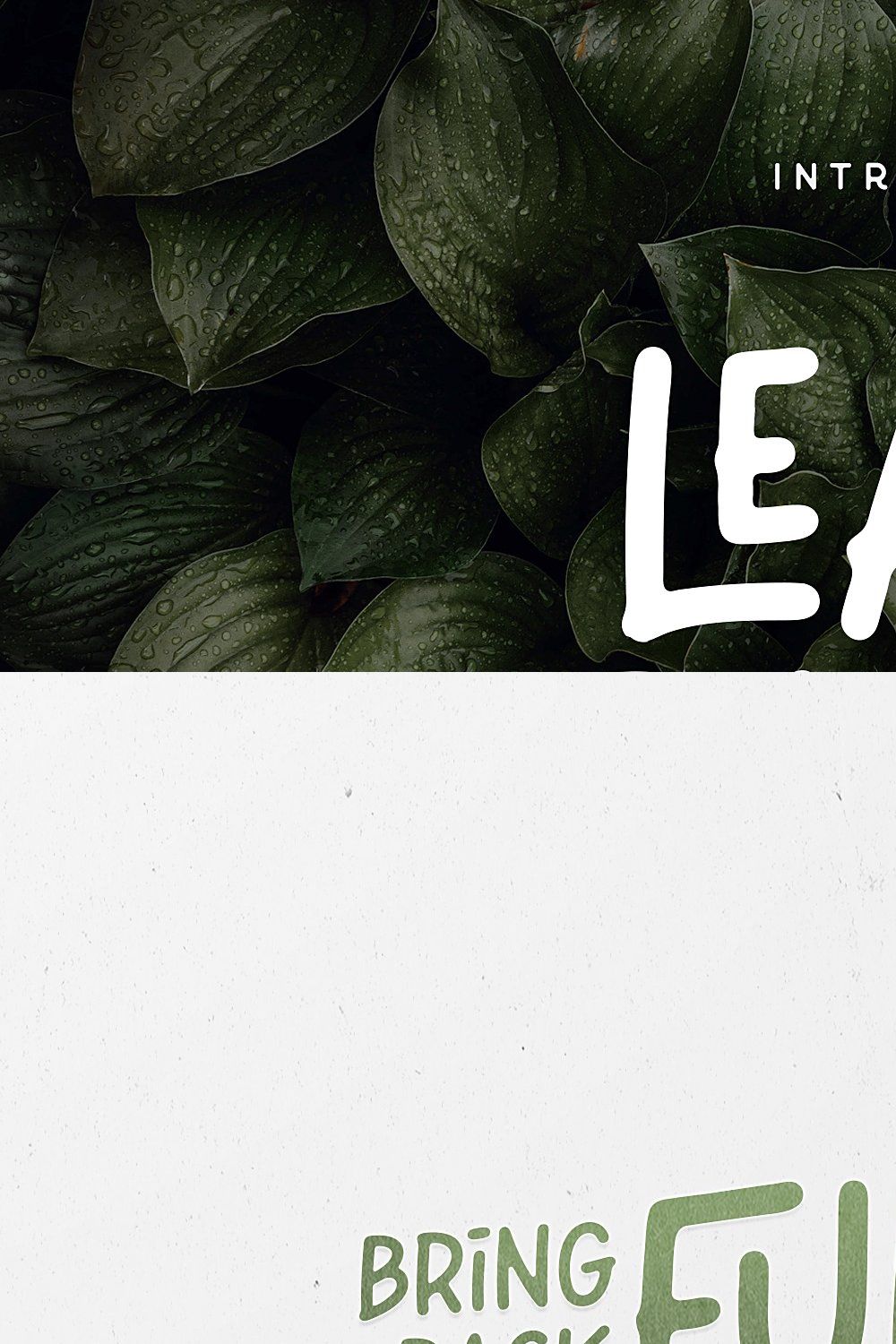Leafy Plant Fun Typeface pinterest preview image.