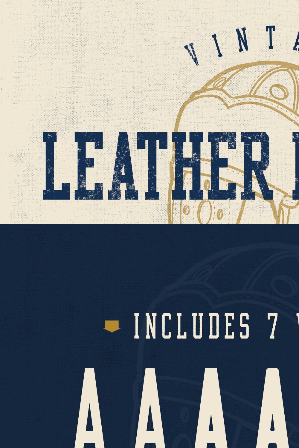 Leather Helmet Athletic Font pinterest preview image.