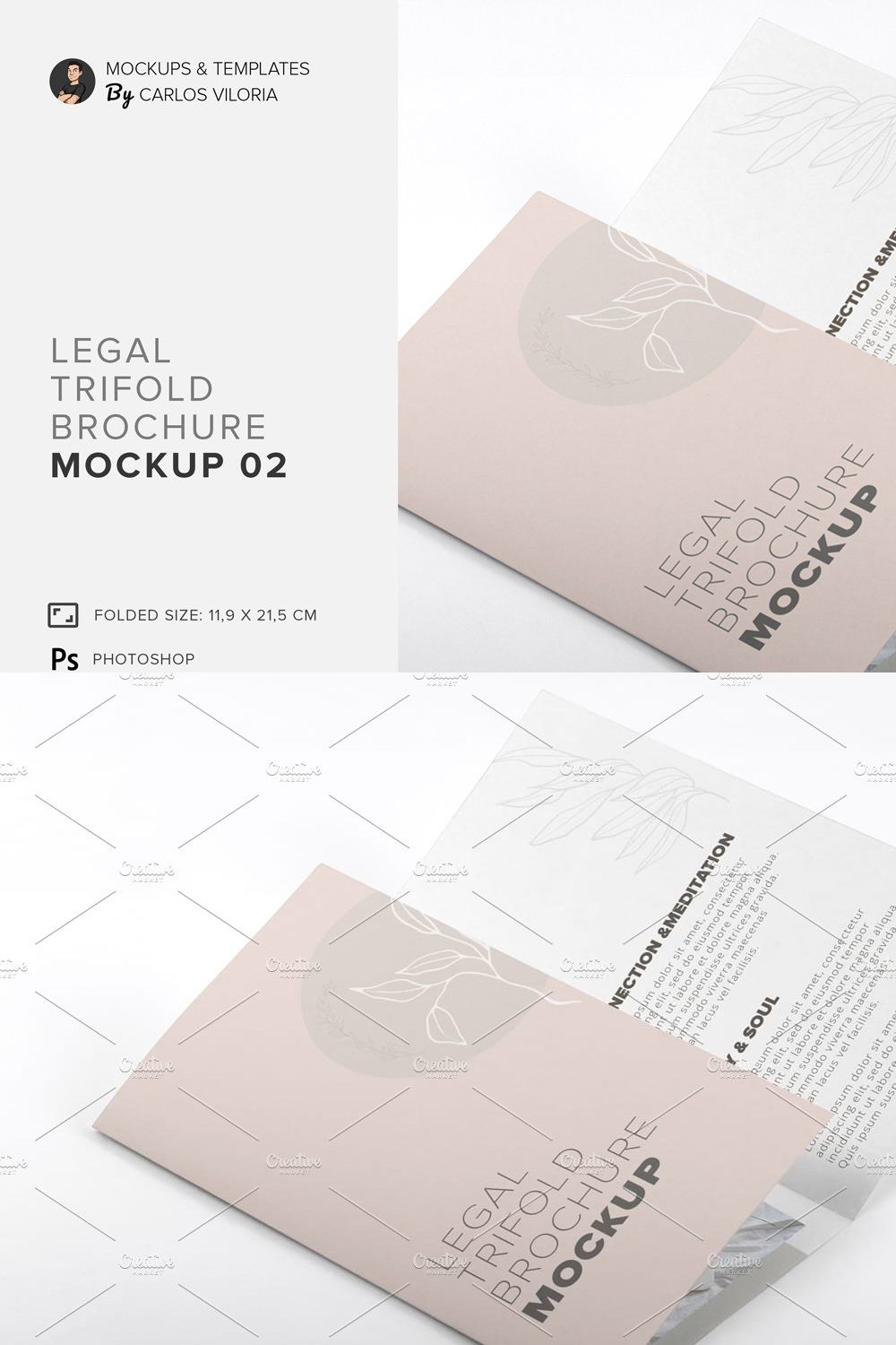 Legal Trifold Brochure Mockup 02 pinterest preview image.