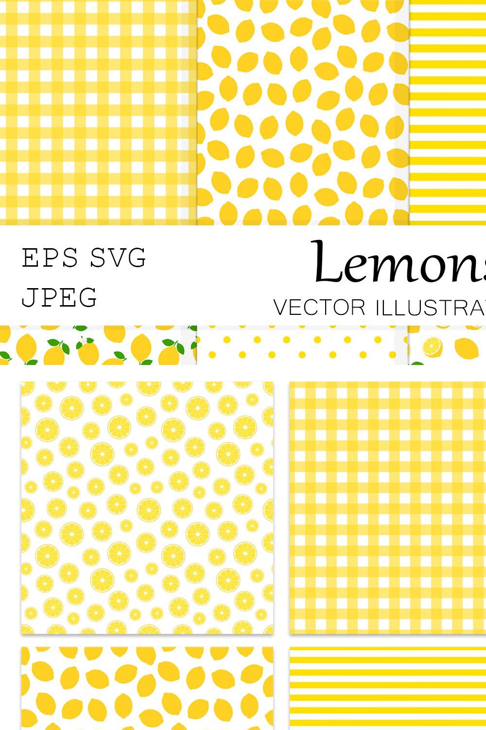 Lemon pattern. Lemon background pinterest preview image.