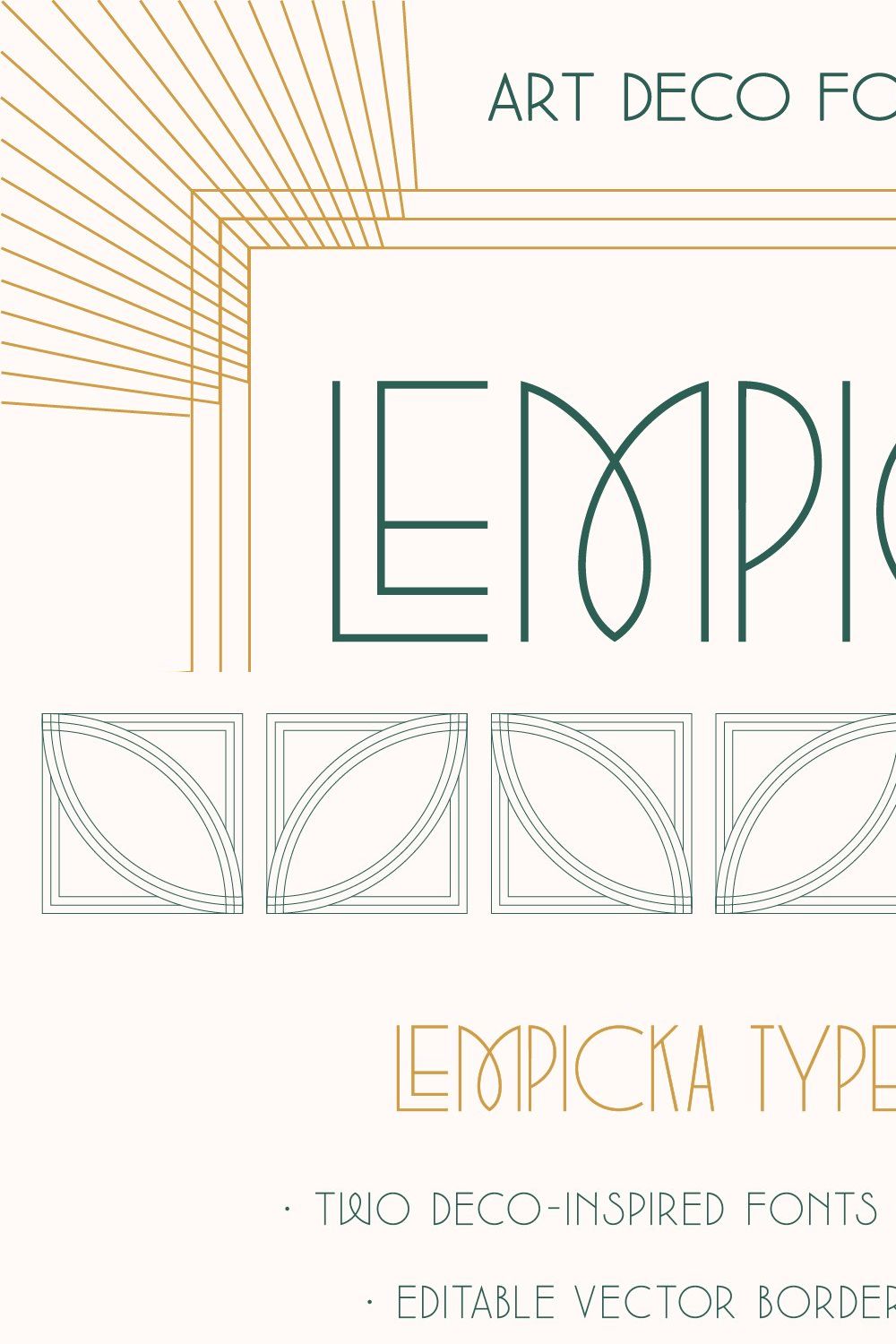 Lempicka Font Duo & Vector Ornaments pinterest preview image.
