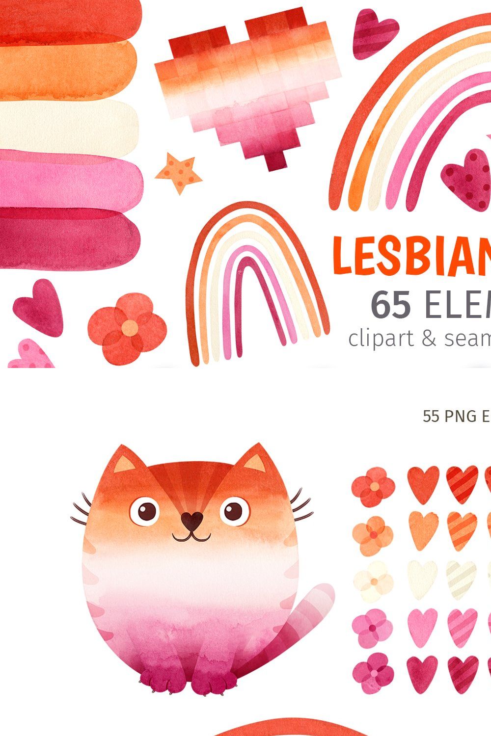 Lesbian pride clipart & patterns pinterest preview image.