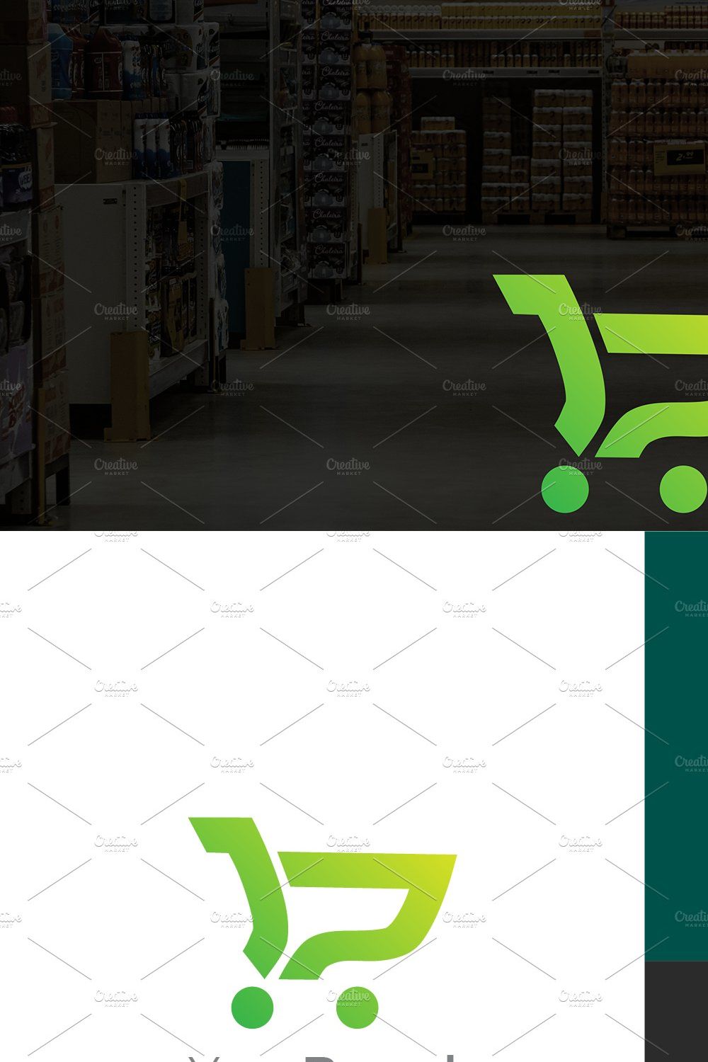 Letter J & P Shopping Cart Logo pinterest preview image.