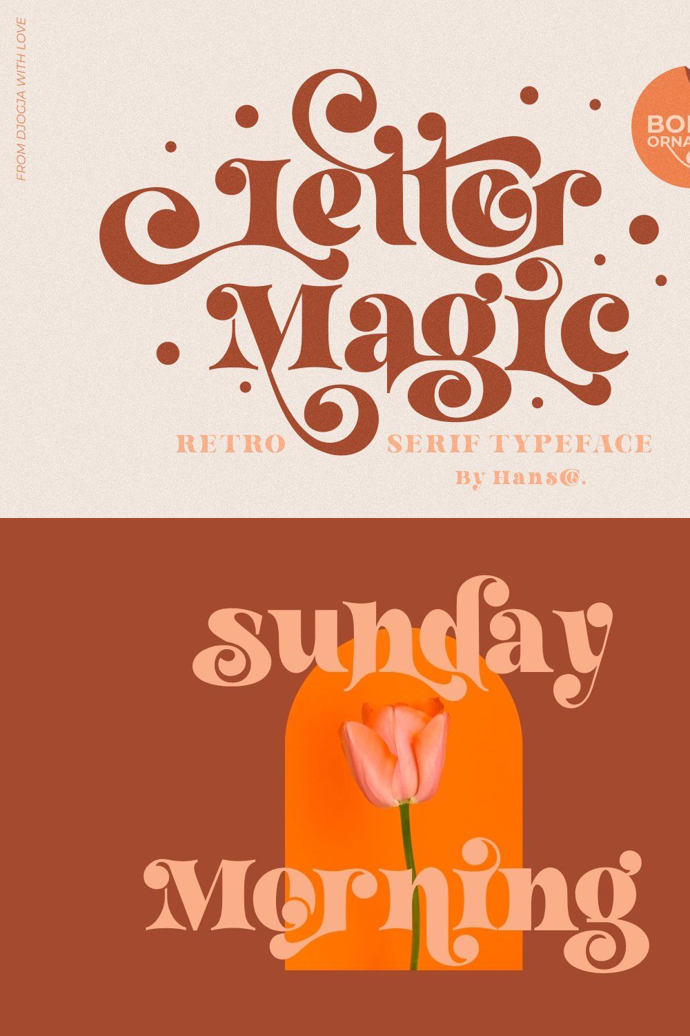 Letter Magic - Retro Serif Font pinterest preview image.