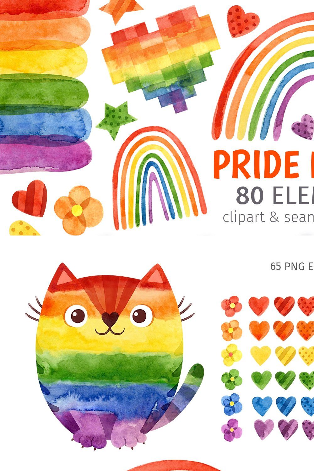 LGBT pride month clipart & patterns pinterest preview image.