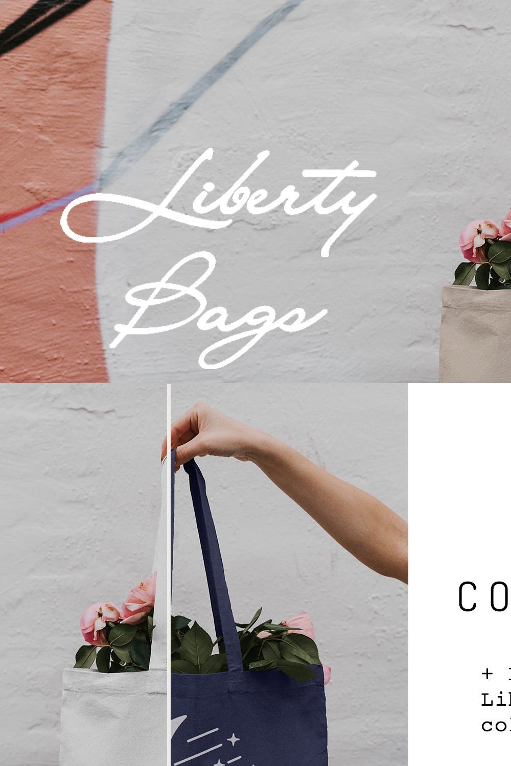 Liberty Bags Canvas Tote Mockup pinterest preview image.
