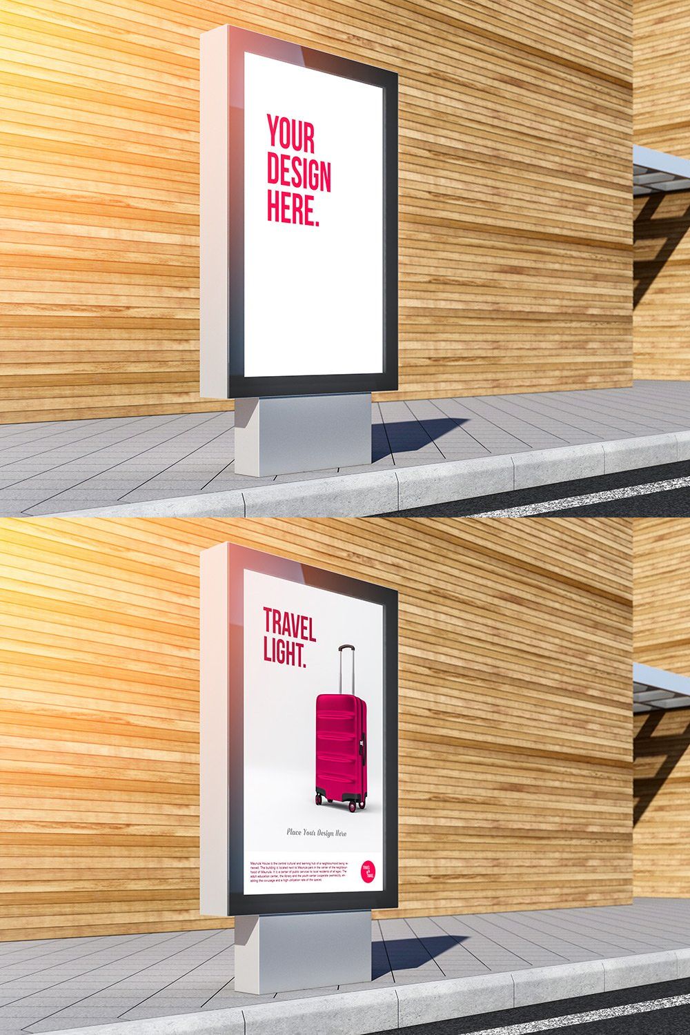 Lightbox billboard PSD Mockup pinterest preview image.