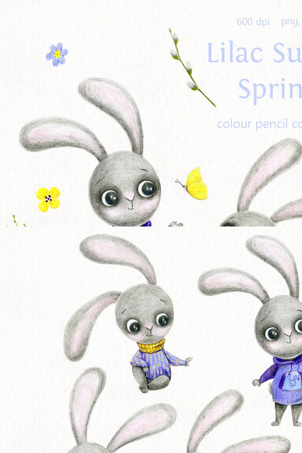 Lilac Sunny Spring -color pencil set pinterest preview image.