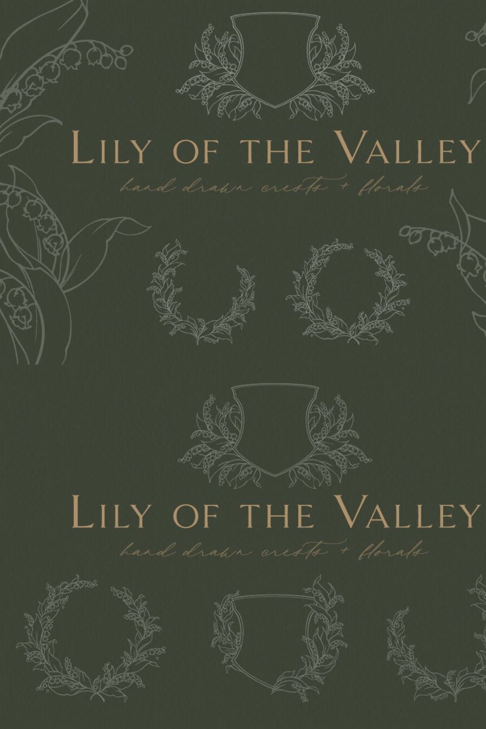 Lily of the Valley Logo Illustration pinterest preview image.