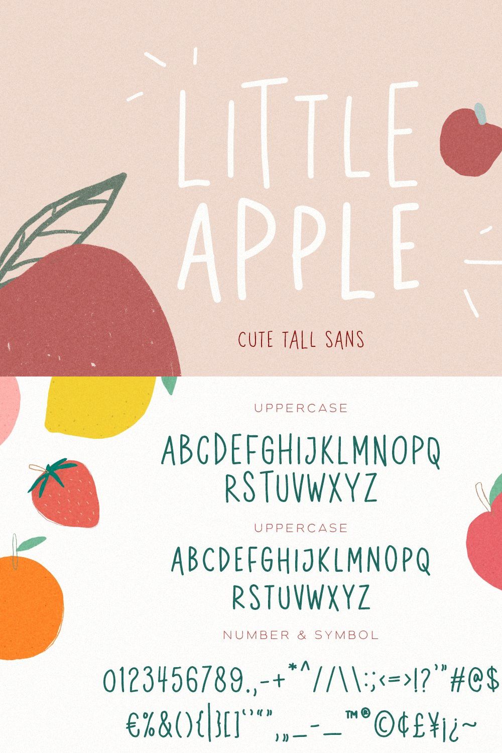 Little Apple - Cute Tall Sans pinterest preview image.