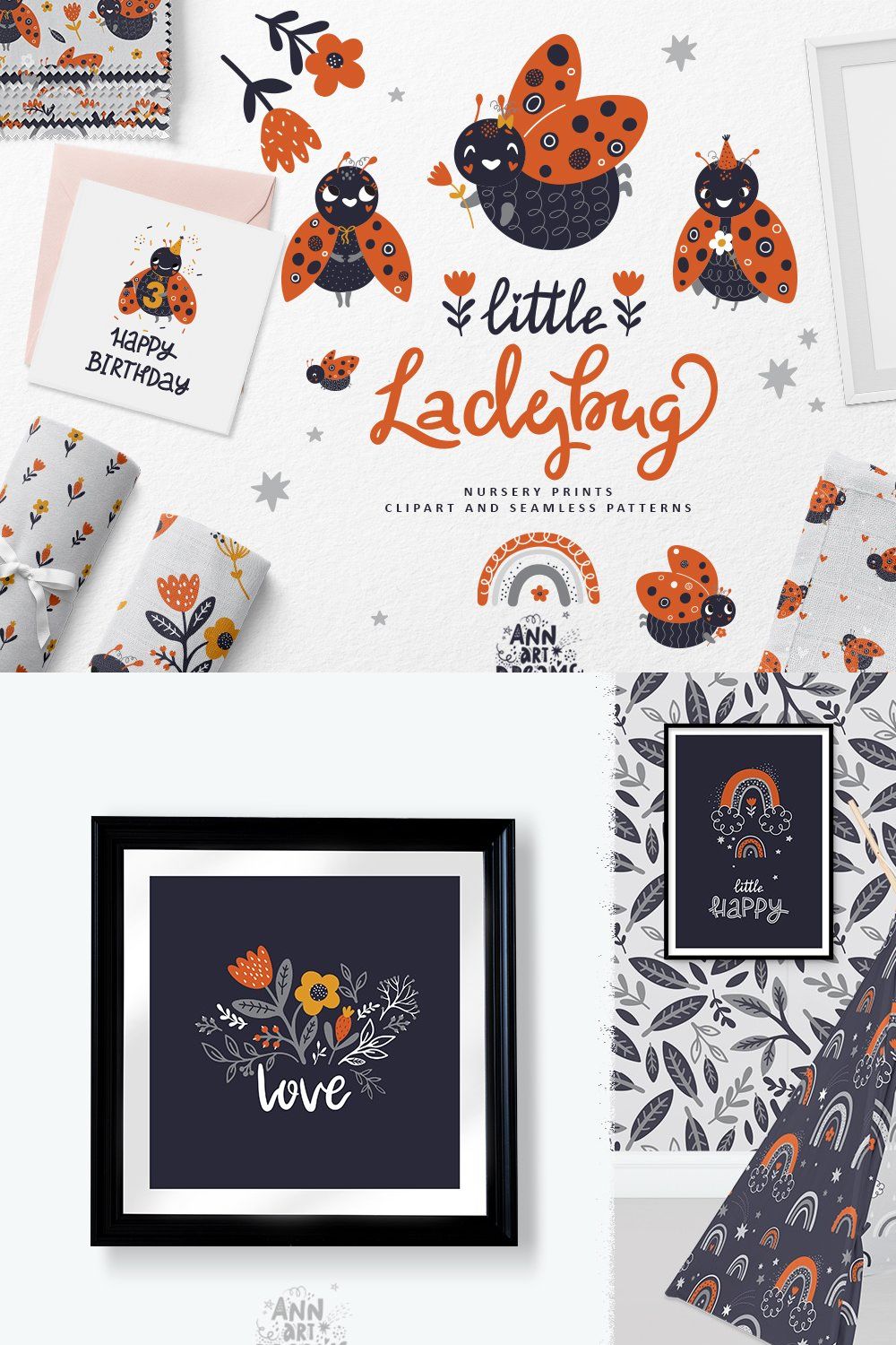 Little Ladybug. Kids collection pinterest preview image.