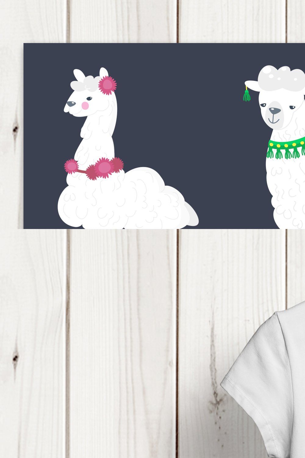 Llama and alpaca vector clip art pinterest preview image.
