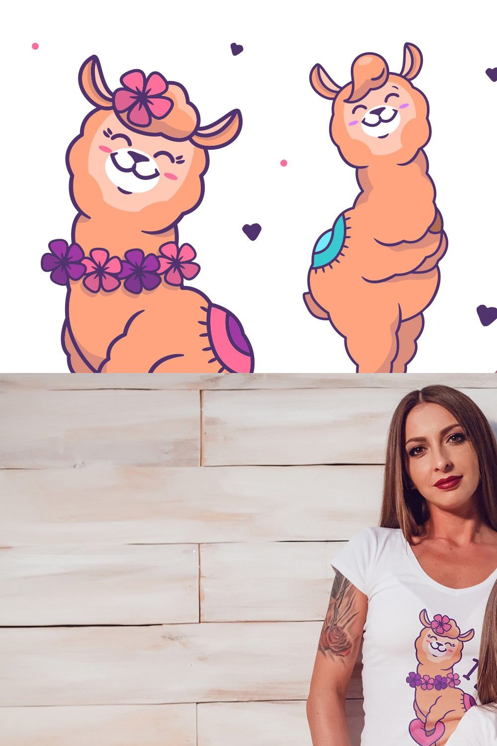Llama loves you. Apparel designs pinterest preview image.