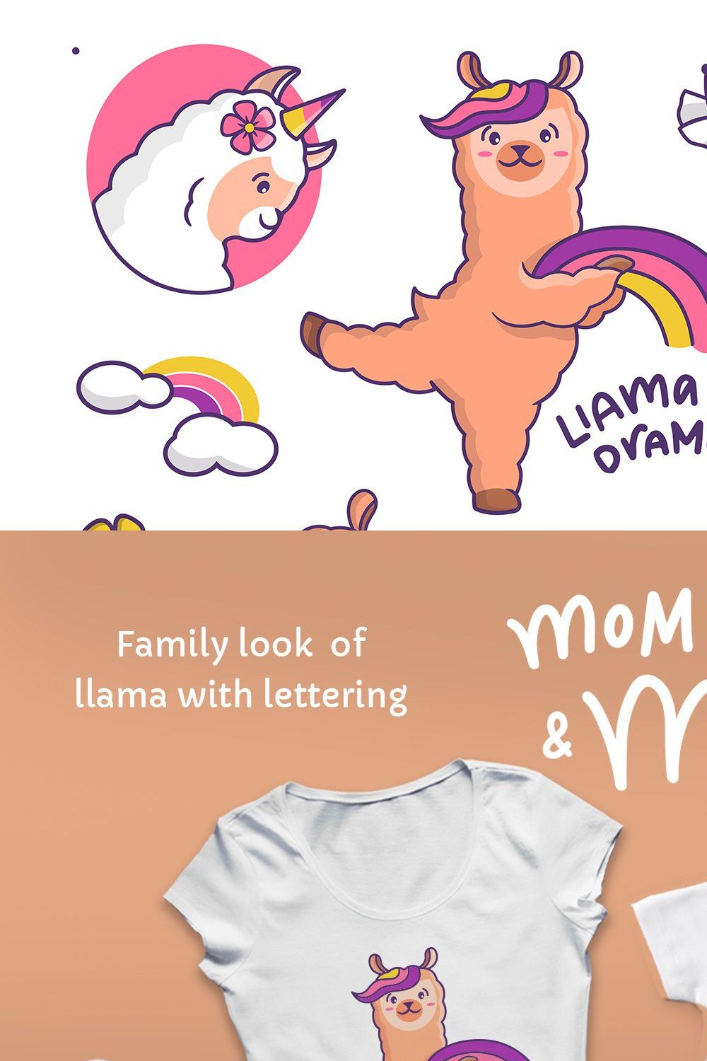 Llama no drama. Apparel designs pinterest preview image.