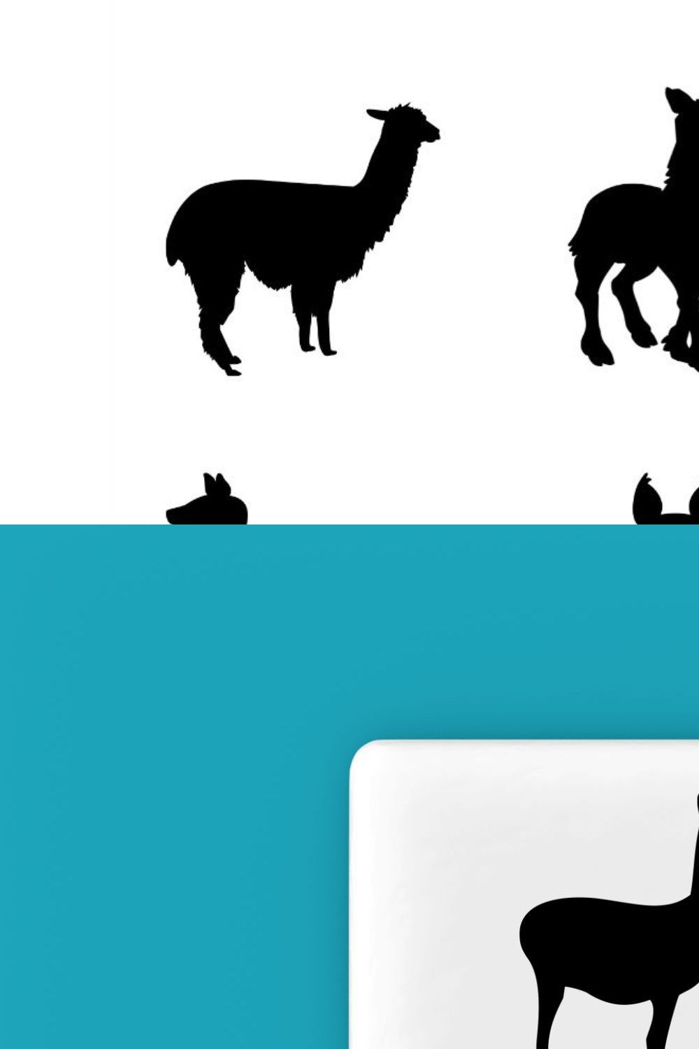 Llama Silhouette pinterest preview image.