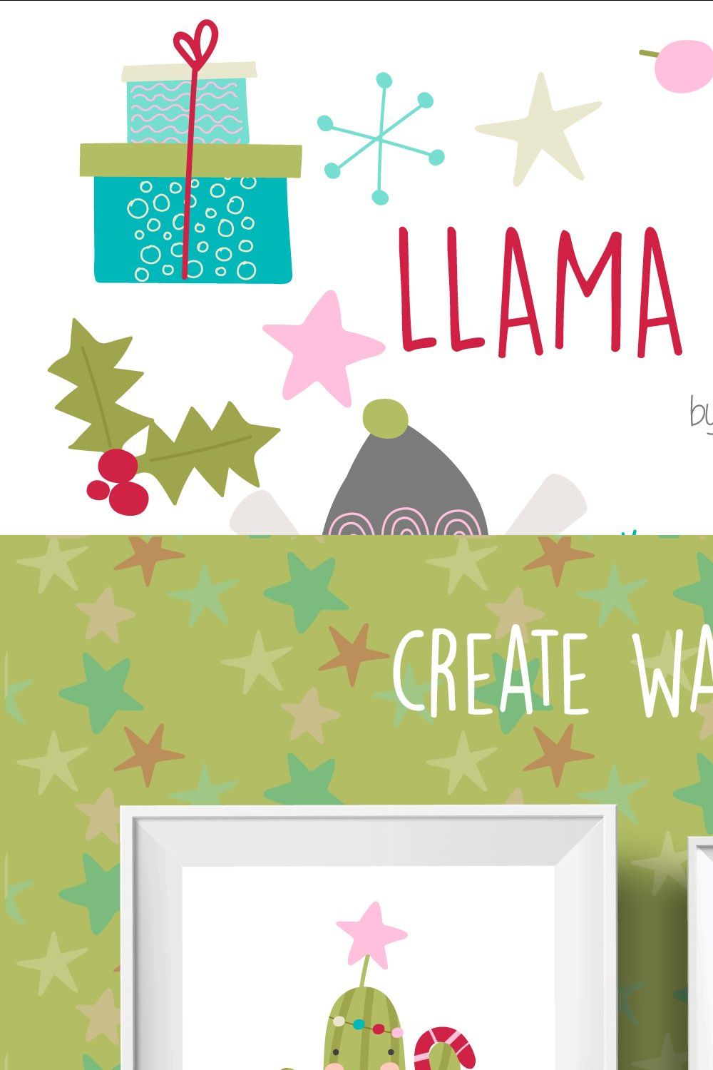 Llama xmas fun clipart pinterest preview image.