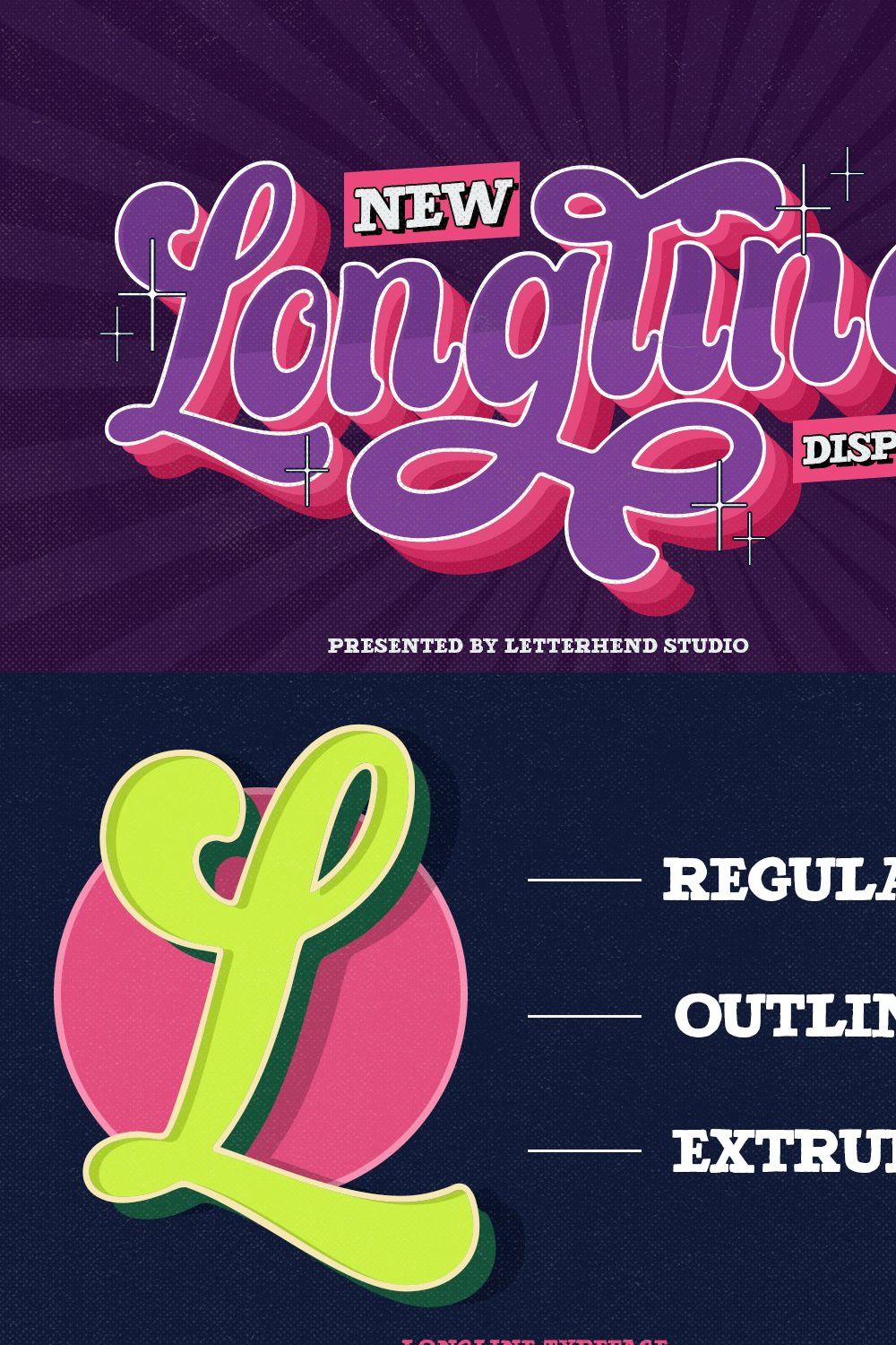 Longline - Retro Bold Script pinterest preview image.