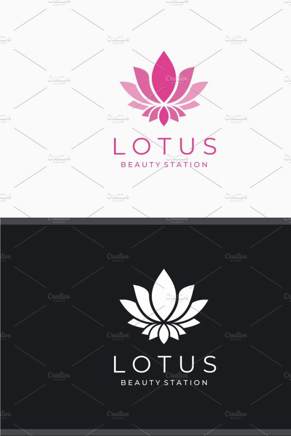 Lotus Flower Logo pinterest preview image.