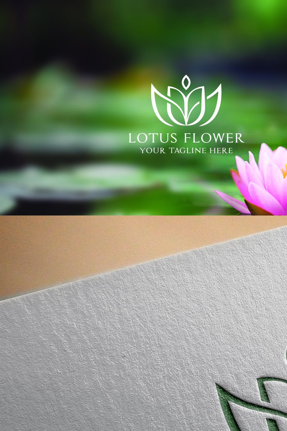 Lotus Flower Logo Template pinterest preview image.