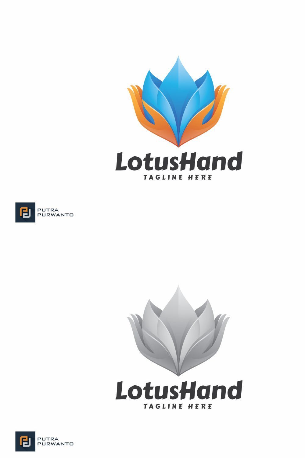 Lotus Hand - Logo Template pinterest preview image.