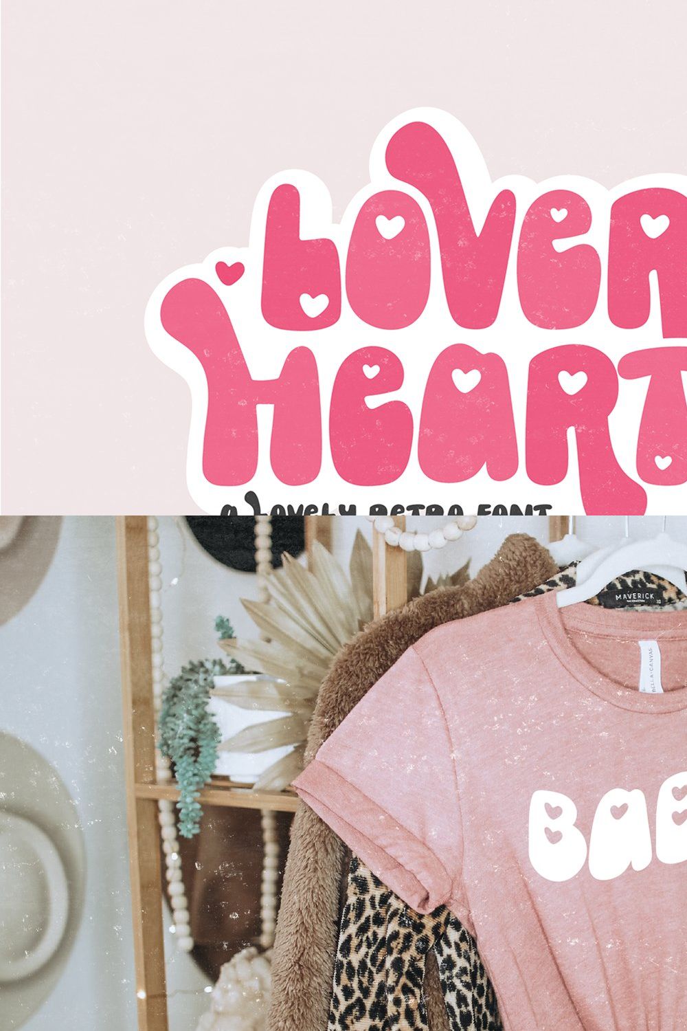LOVERS HEARTS a Retro Valentine Font pinterest preview image.