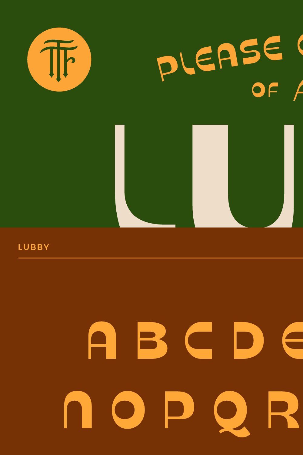 Lubby Display Font pinterest preview image.