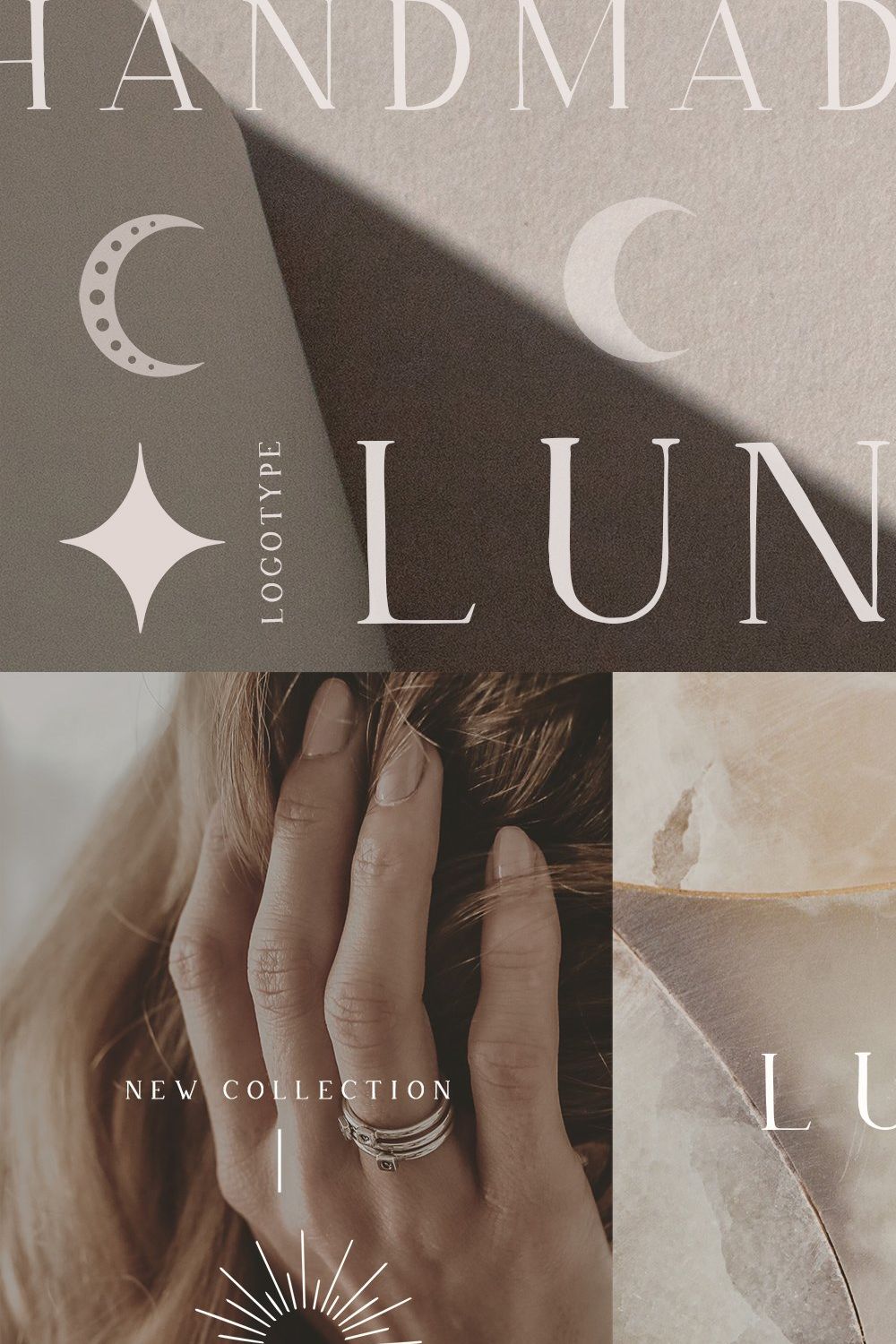 Lunaria - Handmade Serif Font pinterest preview image.