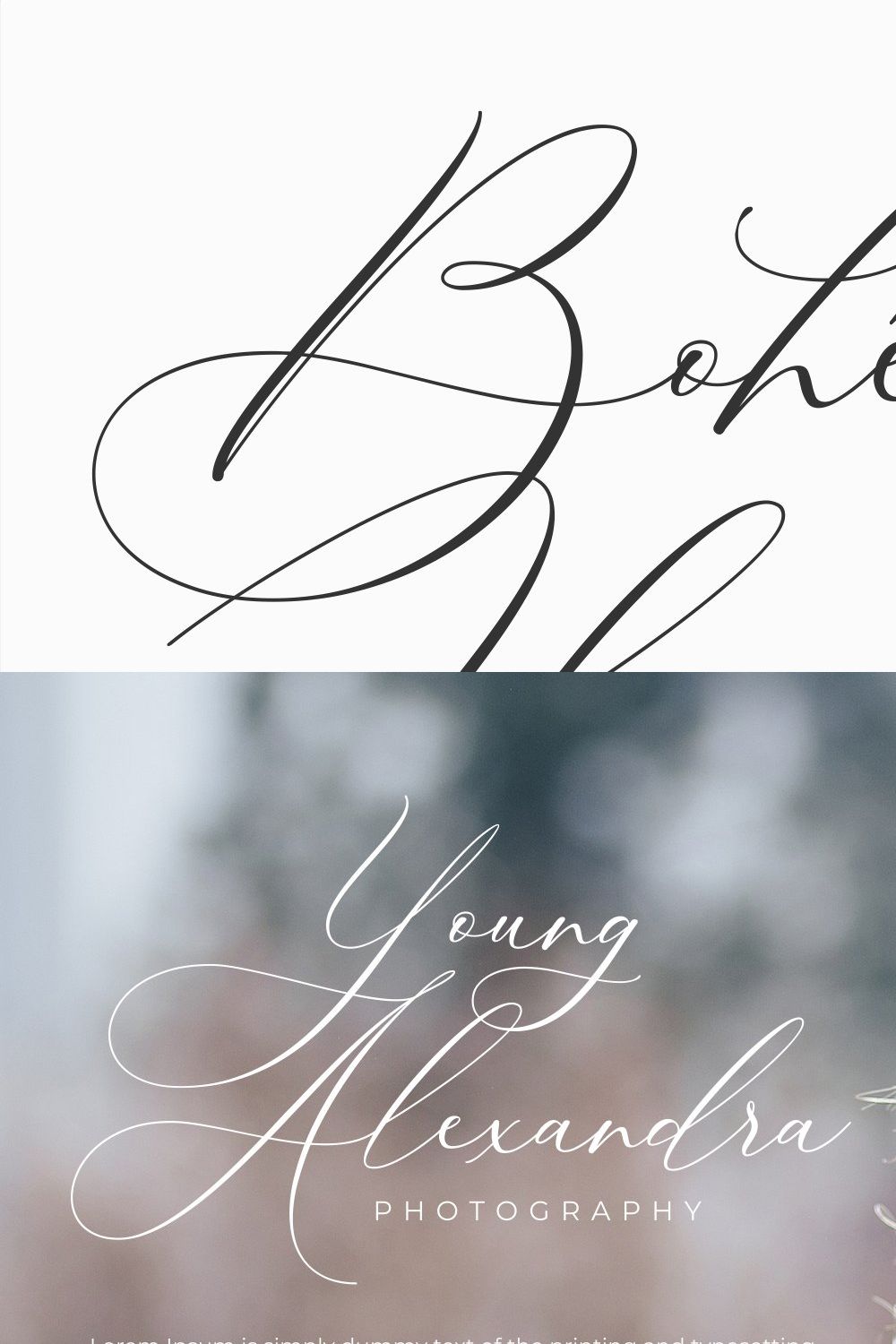 Luxury Font - Boheme Floral pinterest preview image.