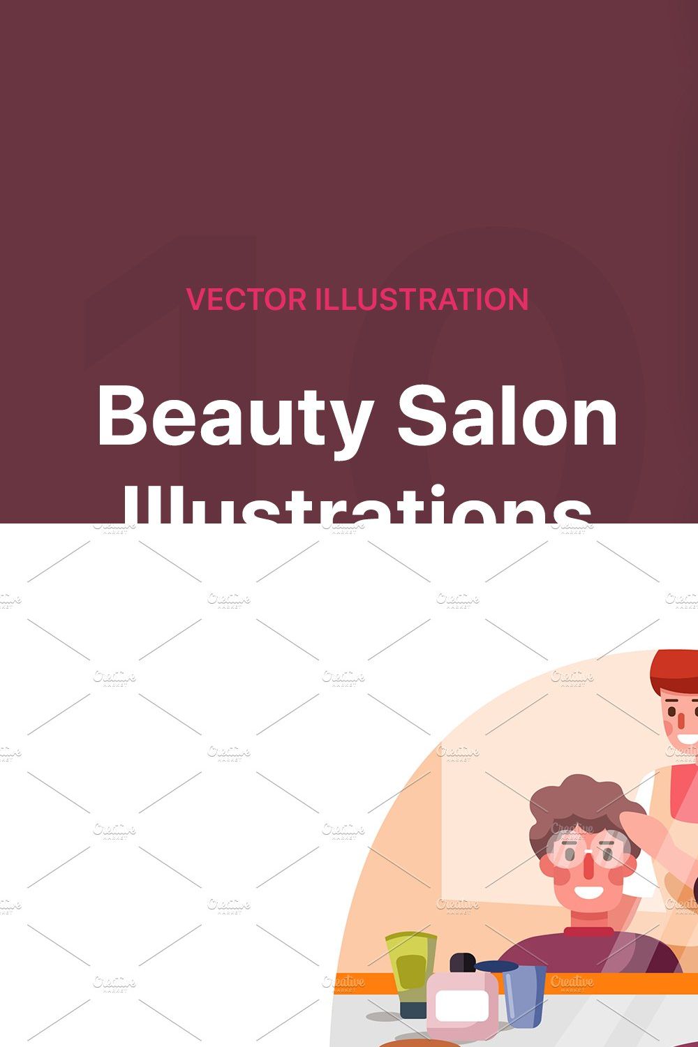 M116_Beauty Salon Illustrations pinterest preview image.