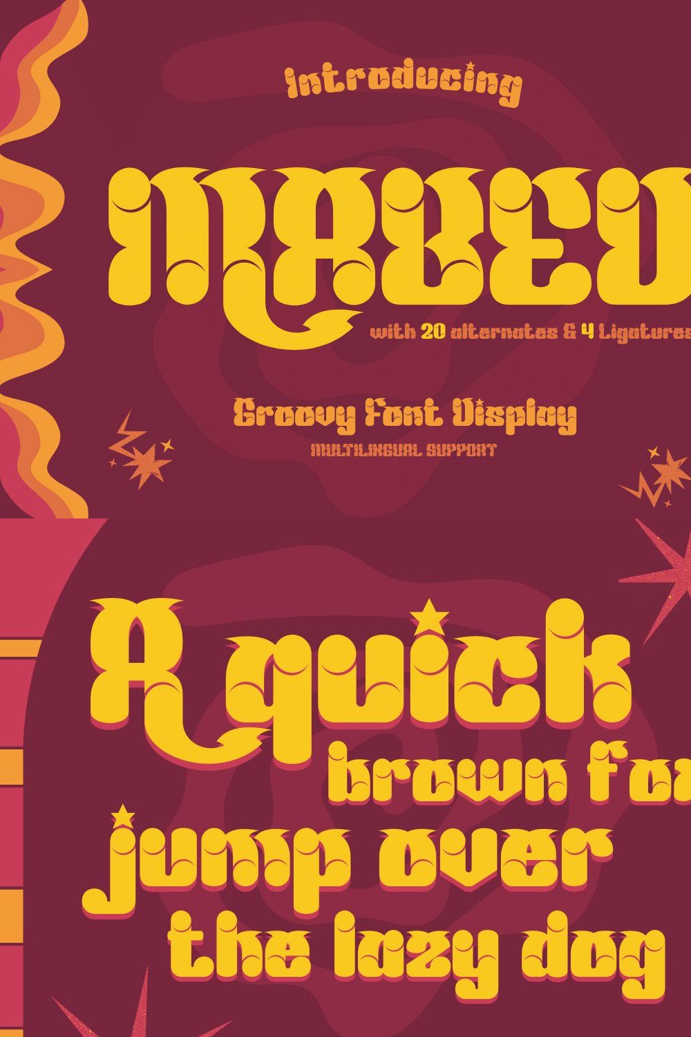 Mabed | Groovy Retro Font pinterest preview image.