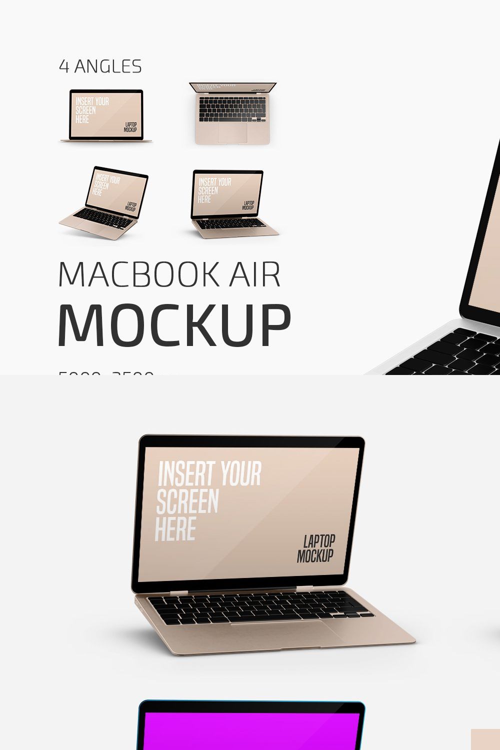 Macbook Air Mockup Set pinterest preview image.