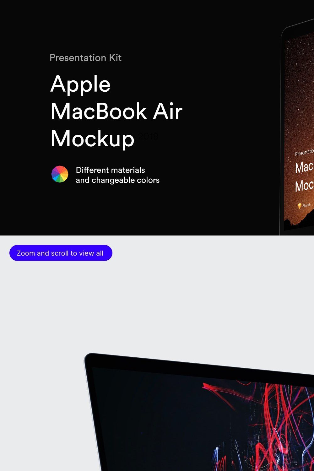 MacBook Air Mockups (2018) | PK pinterest preview image.