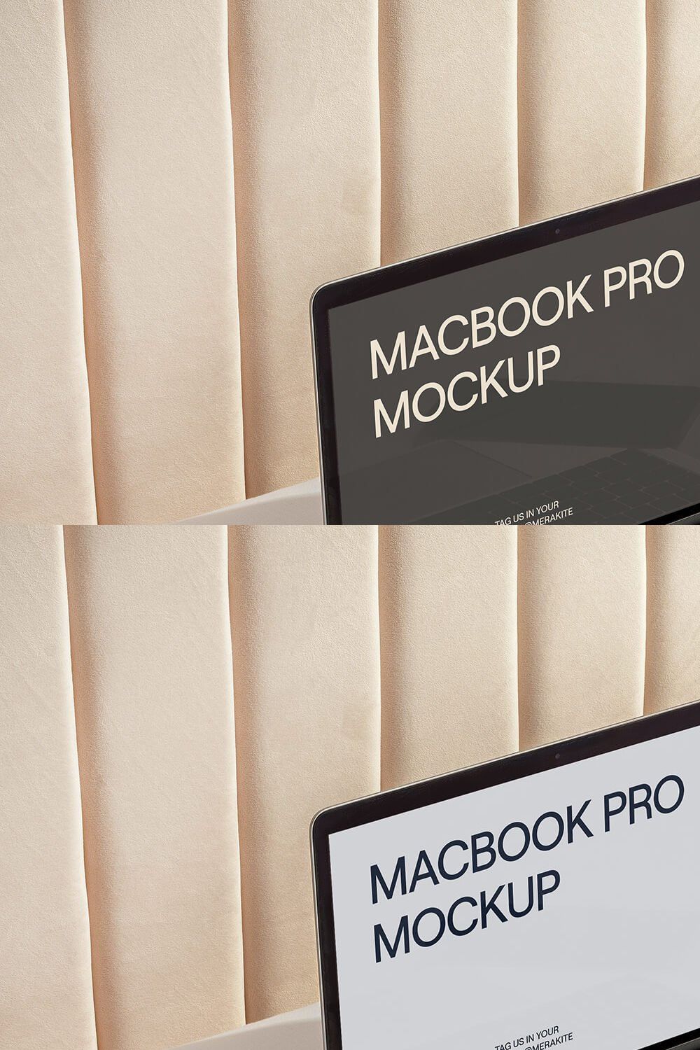 MacBook Pro and iPhone PSD Mockup pinterest preview image.