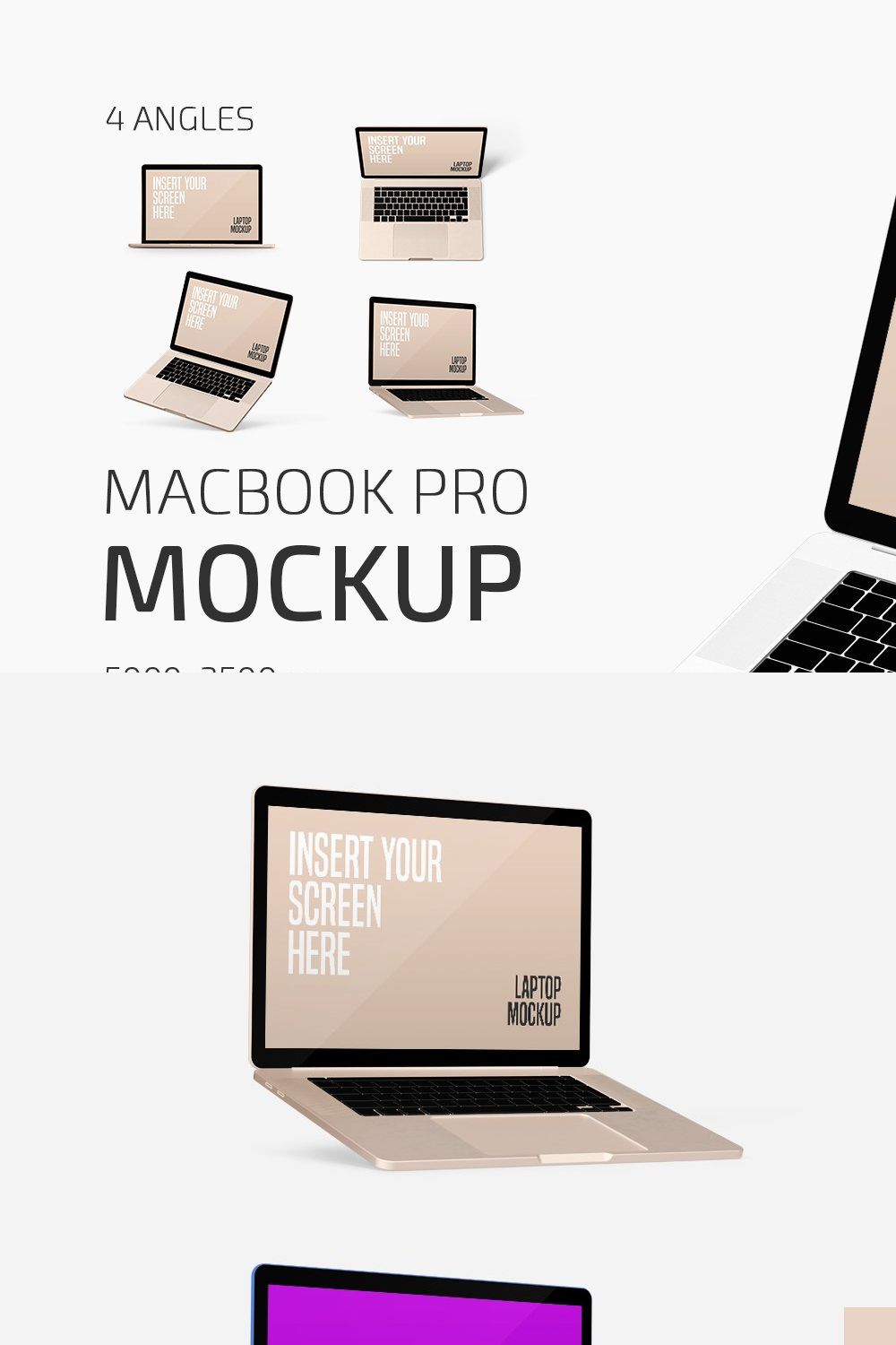 Macbook Pro Mockup Set pinterest preview image.