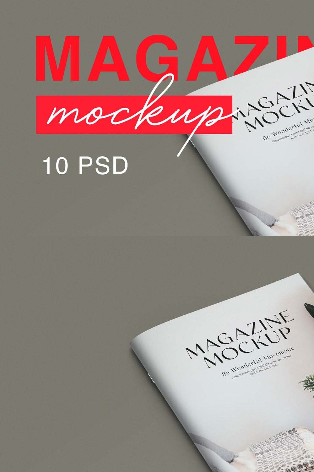 Magazine - A4 Brochure Mockups pinterest preview image.