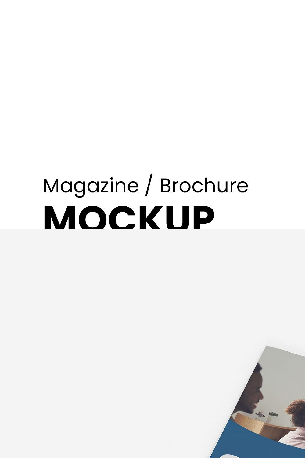 Magazine and brochure mockup pinterest preview image.