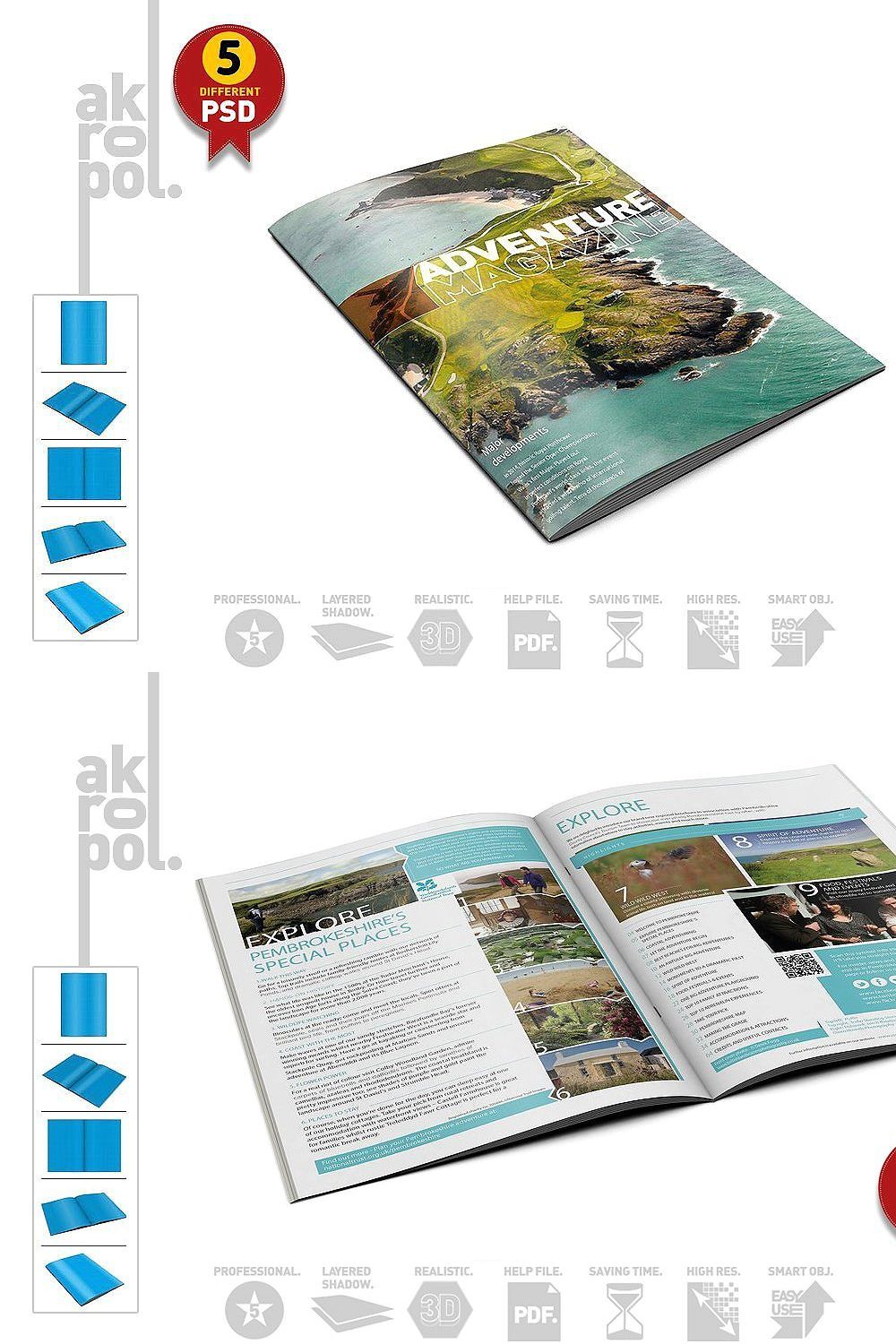 Magazine- Brochure  Mock Up-02 pinterest preview image.