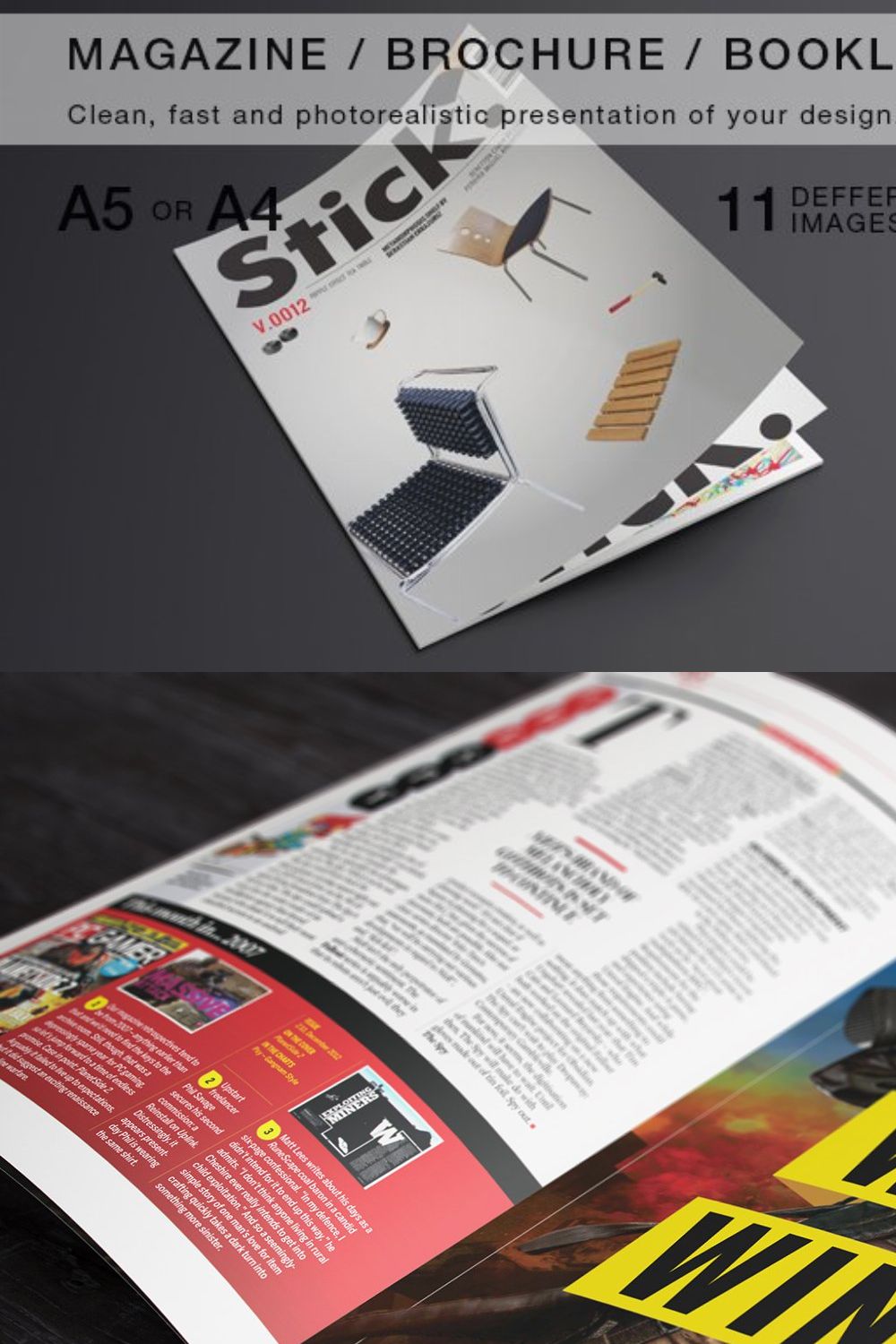 Magazine / Brochure Mock-up pinterest preview image.