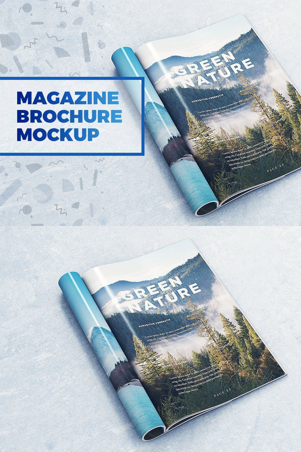 Magazine / Brochure MockUp pinterest preview image.