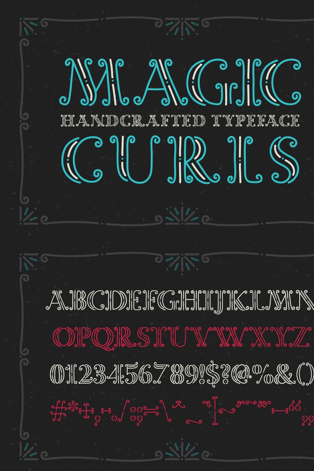 Magic Curls font pinterest preview image.