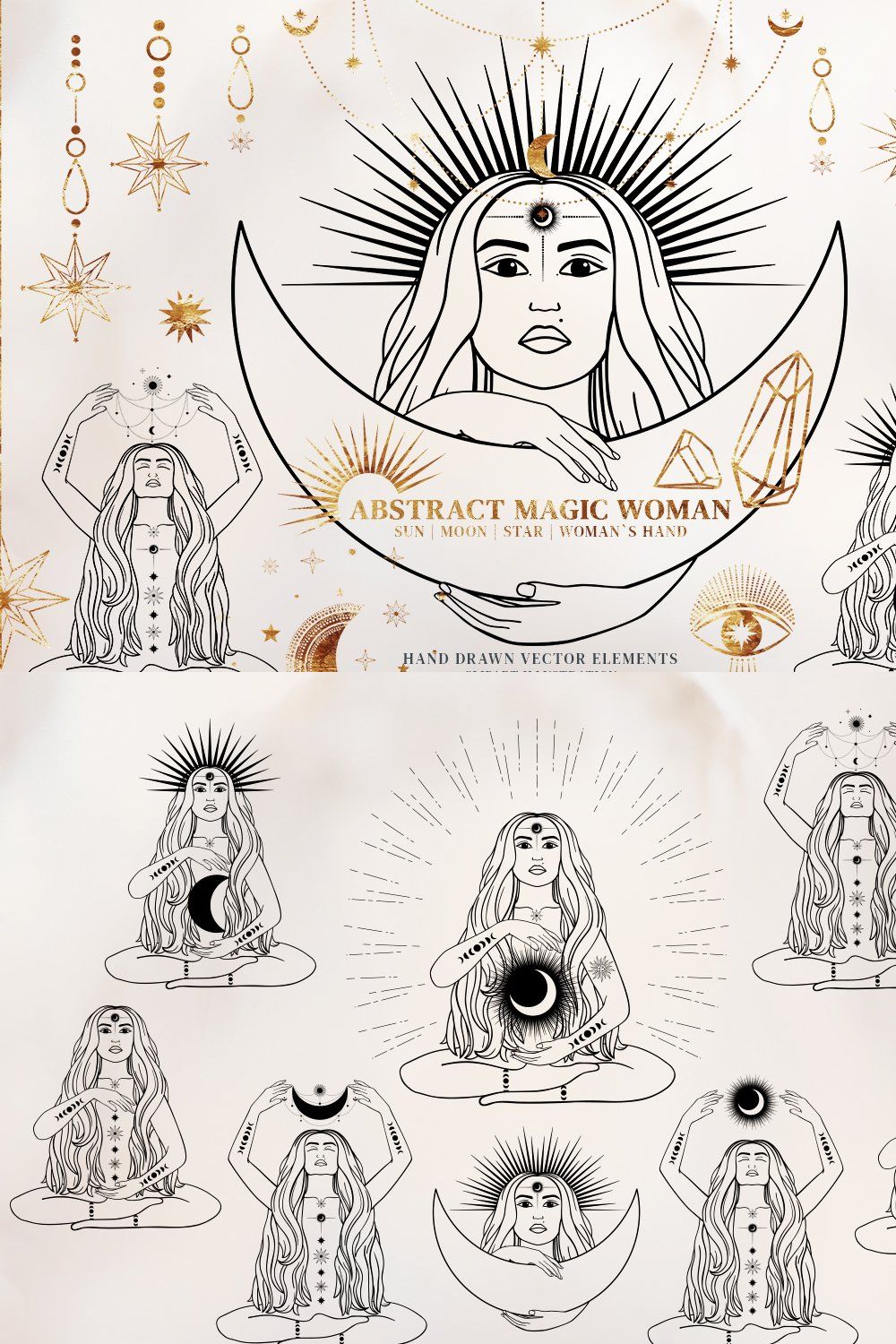 Magic Woman. Celestial Collection. pinterest preview image.