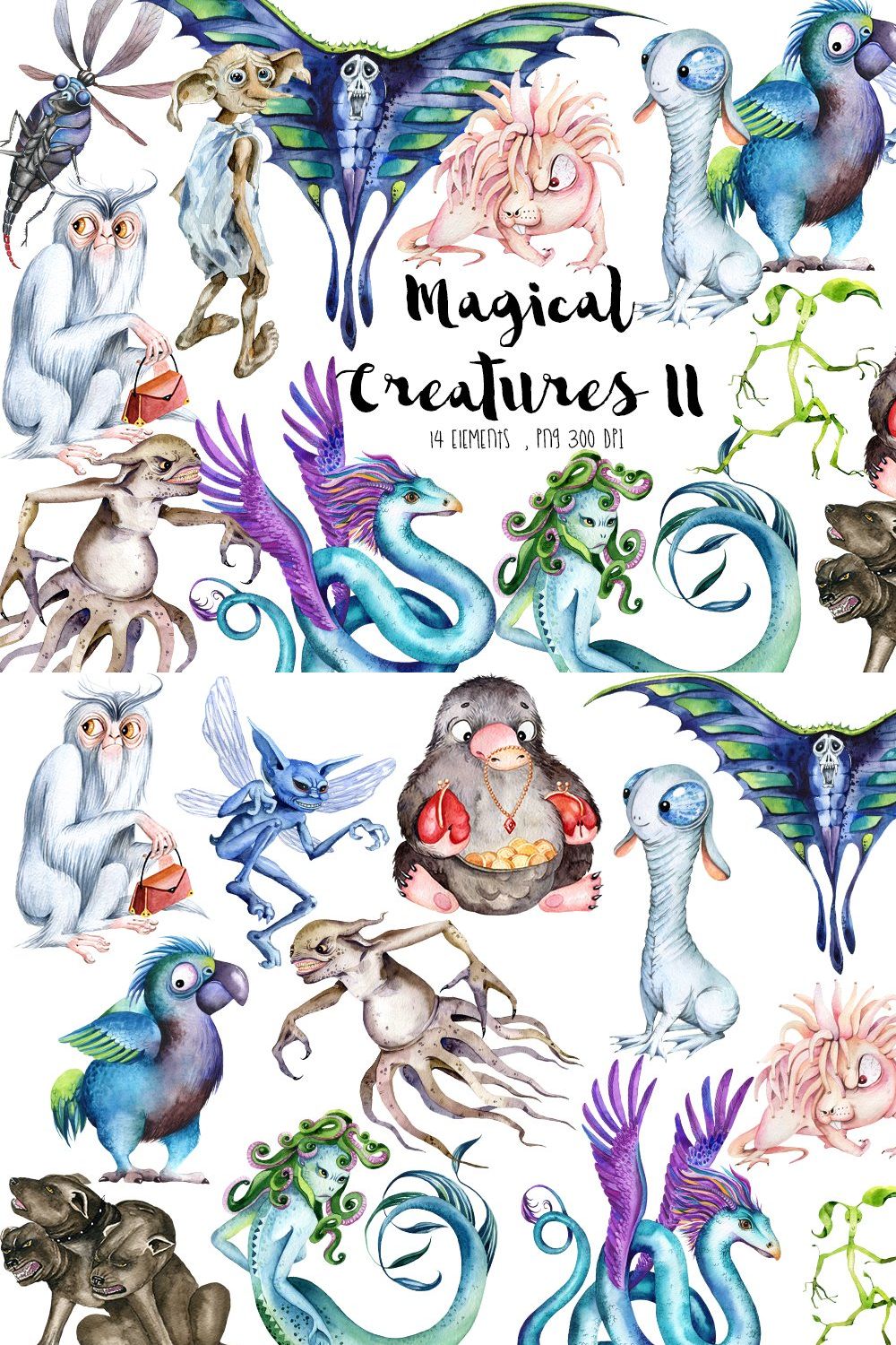 Magical Creatures, Halloween clipart pinterest preview image.