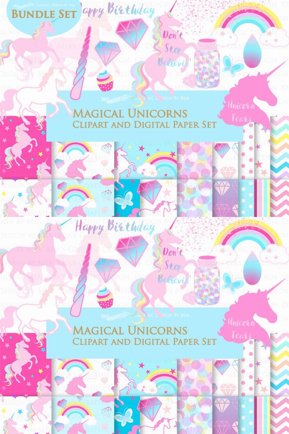 Magical Unicorns, Einhorn, Pink pinterest preview image.