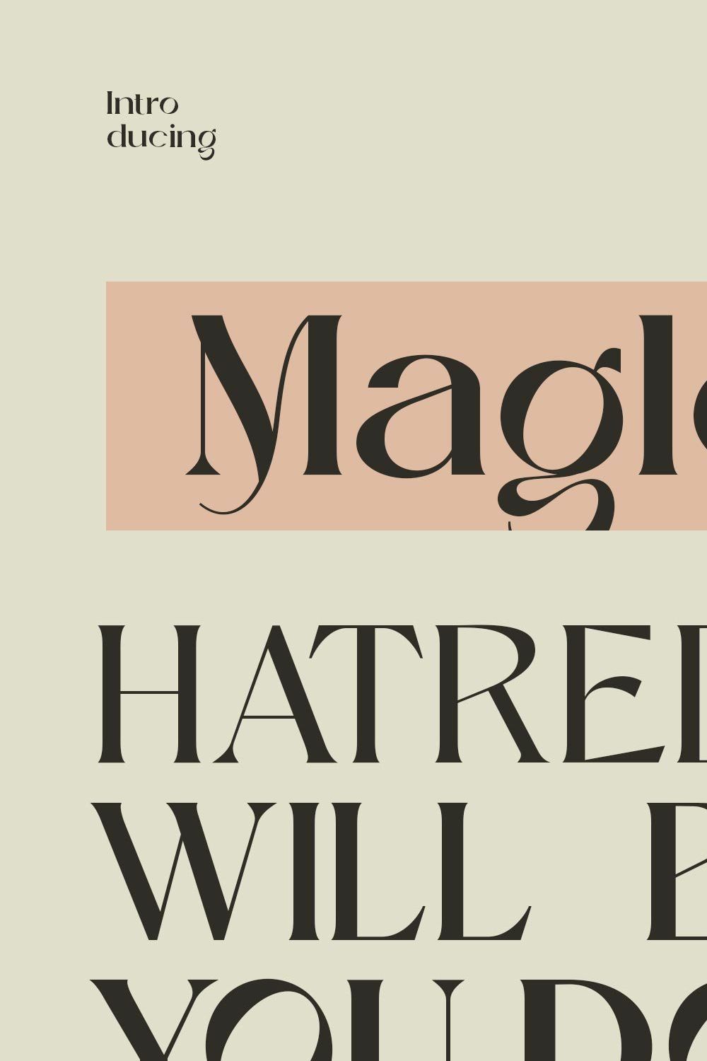 Maglony Typeface pinterest preview image.
