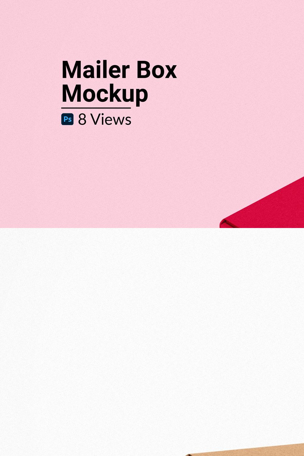 Mailer Box Mockup pinterest preview image.